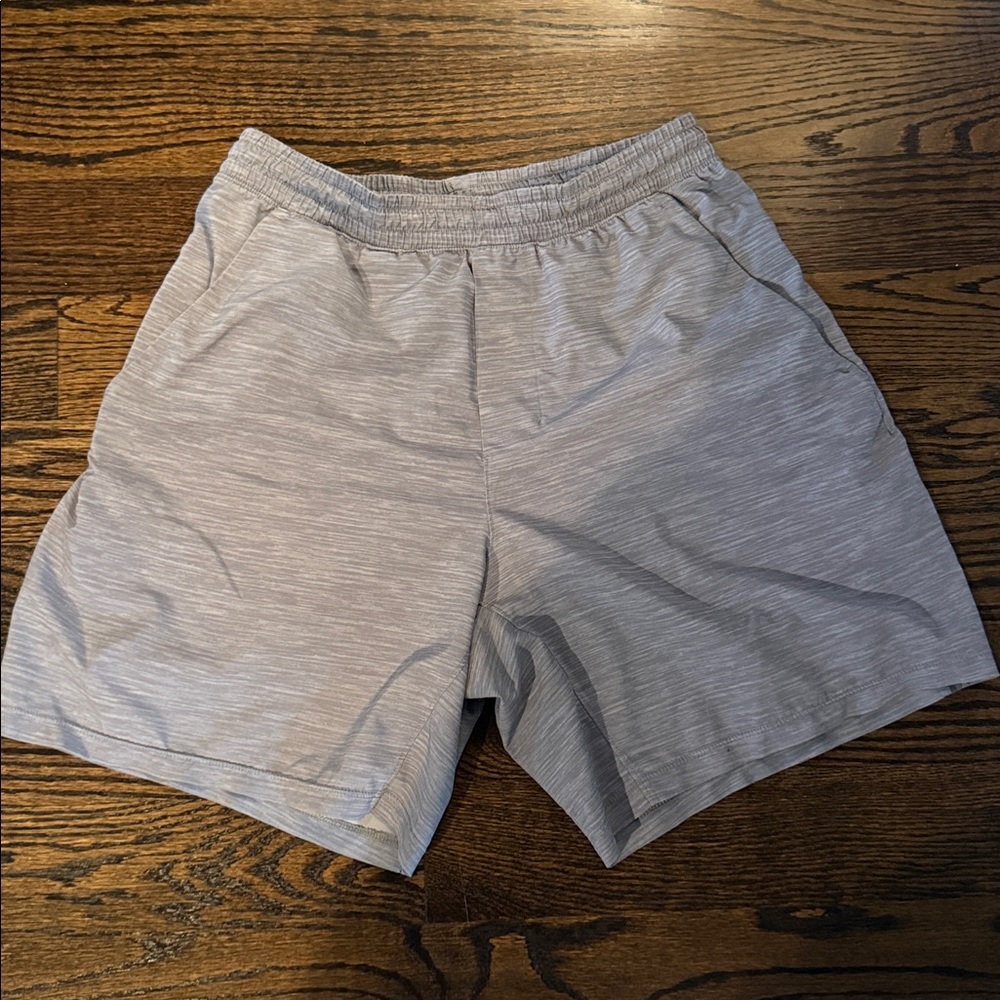 Lululemon Men’s Pacebreaker Linerless Light Gray Athletic Shorts
